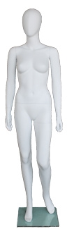 Matte White Female Egghead Mannequin 5'10" Height