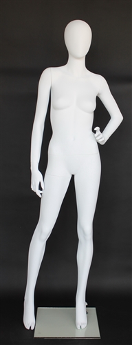 Matte White Female Egghead Mannequin Hand On Hip