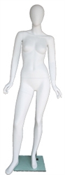 Matte White Female Egghead Mannequin Tilted Hips