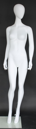 Matte White Egghead Female Mannequin 5'11" Height Shoulder Back