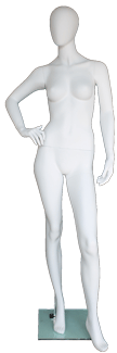 Matte White Female Egghead Mannequin Hand on Hip