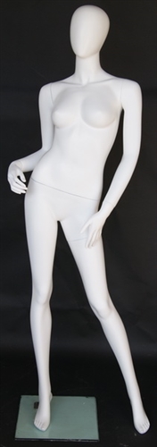 Matte White Female Egghead Mannequin Arm On Hip