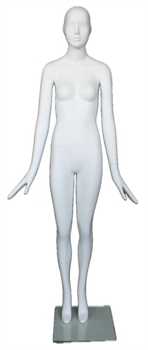 Matte White Abstract Female Mannequin - Hands Flared