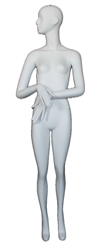 Matte White Abstract Female Mannequin - Hands Crossed
