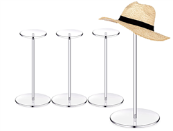 4 Pack Acrylic Hat Wig Stands Displays - 12 inch