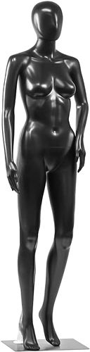 Unbreakable Female Full Body Mannequin - Black - Arm Bent