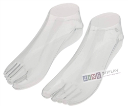 1 Pair of Female Display Feet - Clear Plastic
