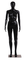 Unbreakable Matte Black Plastic Egghead Female Mannequin