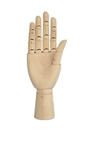 Flexible Posable Wood Hand Display from www.zingdisplay.com