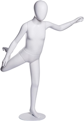 Egghead Glossy White Boy Child Mannequin - Kicking Pose