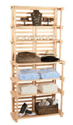 Natural Finish Wood Baker's Rack Display