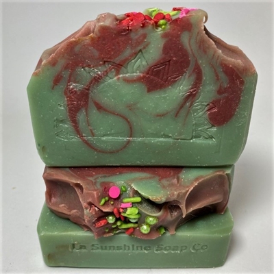 cranberry balsam soap, louisiana soap,  handcrafted soap, holiday soap