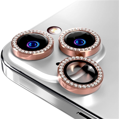 iPhone 16 Series Diamond Camera Protector Pink Gold