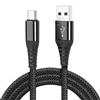 DC03-TYPE C iPhone 15/16 Compatible USB C ( 6 ft ) Braided Nylon Date Sync Charging Cable Black