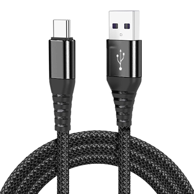 DC03-TYPE C iPhone 15/16 Compatible USB C ( 6 ft ) Braided Nylon Date Sync Charging Cable Black