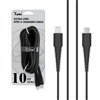 For USB C to iPhone Lightning 18W Braided Nylon USB Cable 10 ft Black