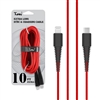 For USB C to iPhone Lightning 18W Braided Nylon USB Cable 10 ft Red