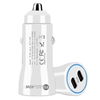 PD 20W + PD 20W DUAL TYPE-C OUTPUTS QUICK CAR CHARGER ADAPTER WHITE