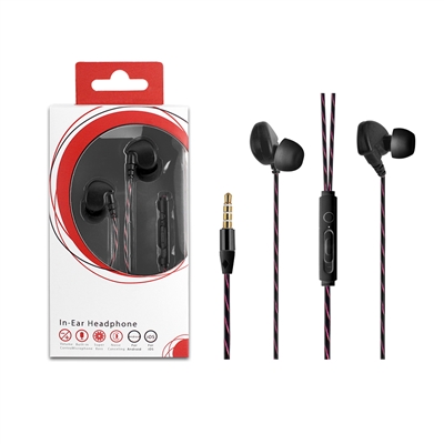 HF03-BK 3.5mm Deluxe Stereo Earbuds Headsfree Integrated Volume Control