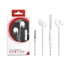 HF03-WT 3.5mm Deluxe Stereo Earbuds Headsfree Integrated Volume Control