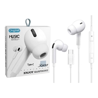 TYPE C STEREO EAR BUD WITH MIC & VOLUM CONTROL WHITE