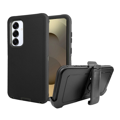 Samsung Galaxy S25 Plus Shockproof Rugged Heavy Duty Clip Case HYB02C Black / Black