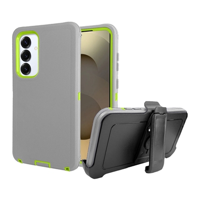 Samsung Galaxy S25 Plus Shockproof Rugged Heavy Duty Clip Case HYB02C Gray / Green