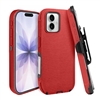Apple iPhone 17 Shockproof Rugged Heavy Duty Clip Case HYB02C Red / Black
