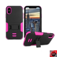 Apple iPhone X Rugged Armor Hybrid Kickstand Case HYB11 Pink