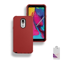 LG Stylo 5 Slim Defender Cover Case HYB12 Red/Black