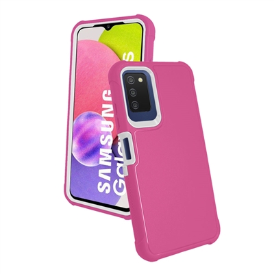 Samsung Galaxy A03S Slim Defender Cover Case HYB12 Hot Pink / White