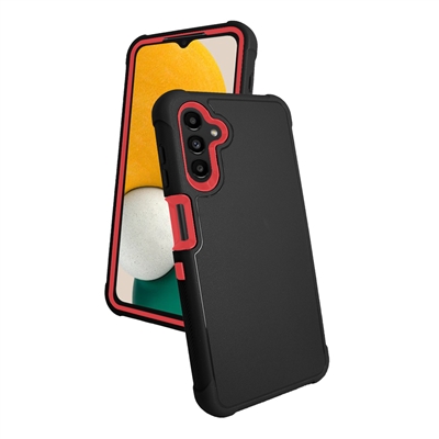 Samsung Galaxy A13 (5G) / A04S Slim Defender Cover Case HYB12 Black /Red