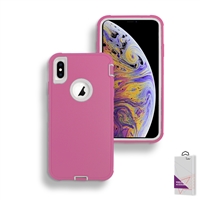 Apple iPhone Xs Max Slim Defender Cover Case HYB12 Pink/White