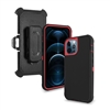 Apple iPhone 13 Pro Max (6.7") Heavy Duty Armor Rugged Cover Case HYB12C Black/Red