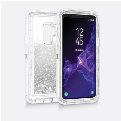 Samsung Galaxy S9 Plus Glitter OBox Hybrid Cover Case HYB26 Silver
