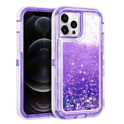 iPhone 12/ 12 Pro 6.1" Glitter OBox Hybrid Cover Case HYB26 Purple
