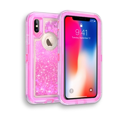 iPhone X Glitter OBox Hybrid Cover Case HYB26 Light Pink