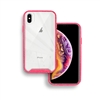 iPhone XS MAX Paint splatter accent Synthetic rubber+Clear polycarbonate shell HYB31 Pink