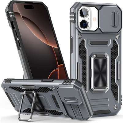 iPhone 15 / 14 / 13 / 16E / 17E Camera Cover  & Ring Kickstand Case
