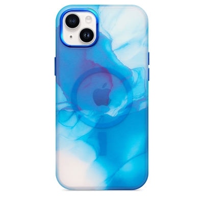 Apple iPhone 14 Plus Colorful Watercolor Wireless Charging Case
