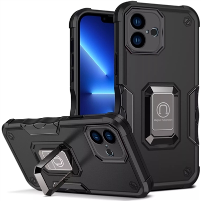 iPhone 16 Plus Robotic Hybrid Case with Magnetic Ring Stand