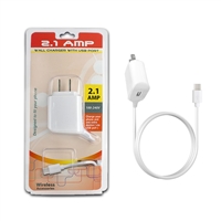 2.1 A TYPE C USB HOME Charger with Extra USB White