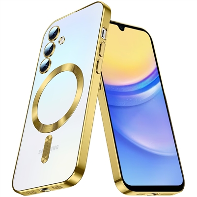 SAMSUNG GALAXY A16 WIRELESS CHARGING TPU CASE WITH CHROME EDGE & CAMERA COVER GOLD