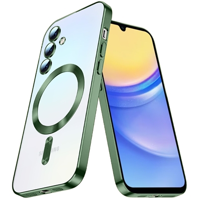 SAMSUNG GALAXY A16 WIRELESS CHARGING TPU CASE WITH CHROME EDGE & CAMERA COVER GREEN