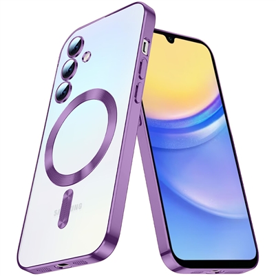 SAMSUNG GALAXY A16 WIRELESS CHARGING TPU CASE WITH CHROME EDGE & CAMERA COVER PURPLE