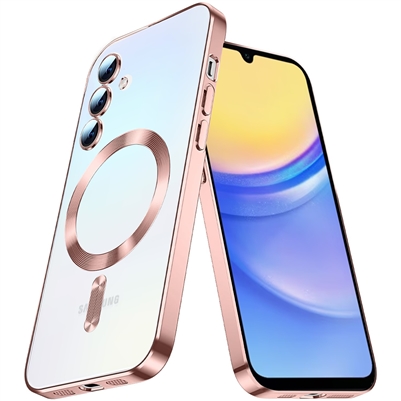 SAMSUNG GALAXY A17 WIRELESS CHARGING TPU CASE WITH CHROME EDGE & CAMERA COVER PINK GOLD