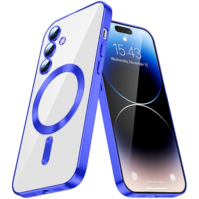 SAMSUNG GALAXY S24 FE WIRELESS CHARGING TPU CASE WITH CHROME EDGE & CAMERA COVER BLUE