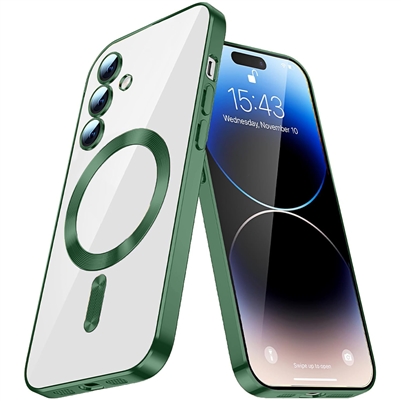 SAMSUNG GALAXY S24 FE WIRELESS CHARGING TPU CASE WITH CHROME EDGE & CAMERA COVER GREEN