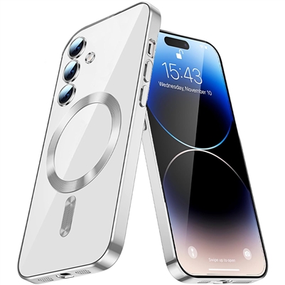 SAMSUNG GALAXY S24 FE WIRELESS CHARGING TPU CASE WITH CHROME EDGE & CAMERA COVER SILVER