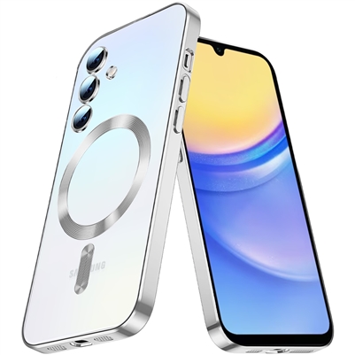 SAMSUNG GALAXY S25 FE WIRELESS CHARGING TPU CASE WITH CHROME EDGE & CAMERA COVER SILVER